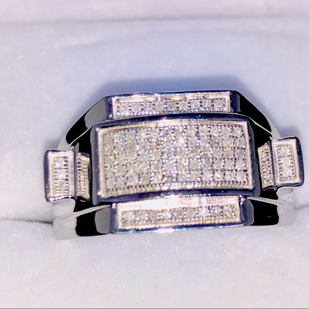 REAL NATURAL DIAMOND custom made bling ring Not CZ